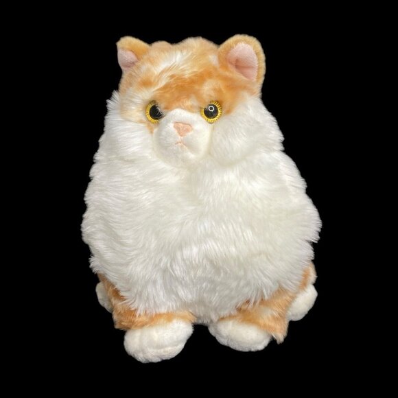 2018 Aurora Butterball 9.5" Fat Cat Orange Tabby Striped Plush Stuffed Animal - Picture 1 of 12